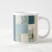 Blue Patchwork Custom Jumbo Tasse (Rechts)