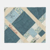 Blue Patchwork Fleece Blanket (Vorderseite (Horizontal))
