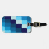 Blue Patchwork Gepäckanhänger (Vorderseite horizontal)