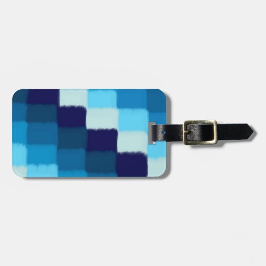 Blue Patchwork Gepäckanhänger (Vorderseite horizontal)