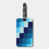 Blue Patchwork Gepäckanhänger (Rückseite vertikal)