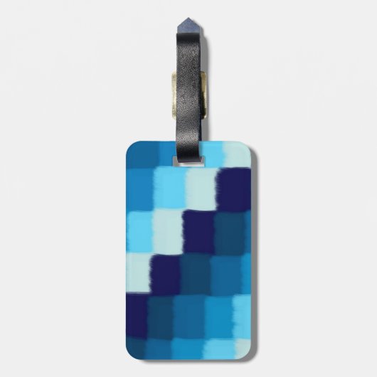 Blue Patchwork Gepäckanhänger (Rückseite vertikal)