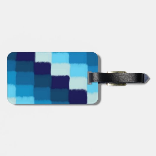 Blue Patchwork Gepäckanhänger (Rückseite horizontal)