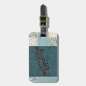 Blue Patchwork - Gepäckträger Gepäckanhänger (Vorderseite vertikal)