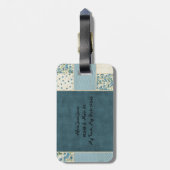 Blue Patchwork - Gepäckträger Gepäckanhänger (Rückseite vertikal)