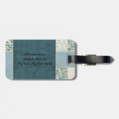 Blue Patchwork - Gepäckträger Gepäckanhänger (Rückseite horizontal)