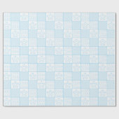 Blue Patchwork Geschenkpapier (Flach)