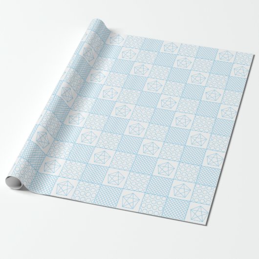 Blue Patchwork Geschenkpapier (Ungerollt)
