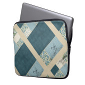 Blue Patchwork Laptop Electronics Sleeve (Vorderseite Links)