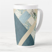 Blue Patchwork Latte Tasse (Rechte Ecke)
