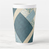 Blue Patchwork Latte Tasse (Vorderseite)