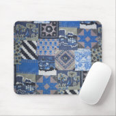 Blue Patchwork Mousepad (Mit Mouse)