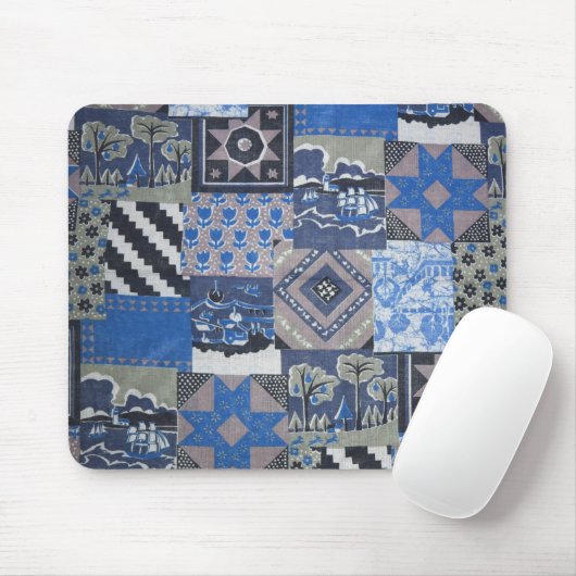 Blue Patchwork Mousepad (Mit Mouse)