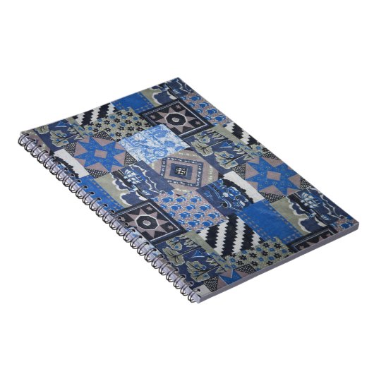 Blue Patchwork Notebook Notizblock (Rechte Seite)