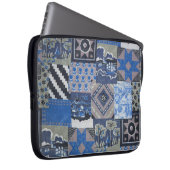 Blue Patchwork Notebook Sleeve (Vorne Rechts)