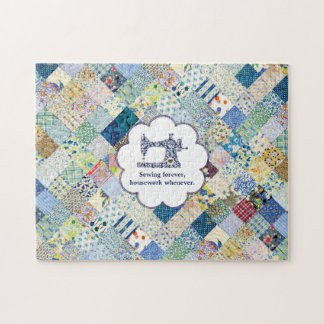 Blue Patchwork Quilt Puzzle