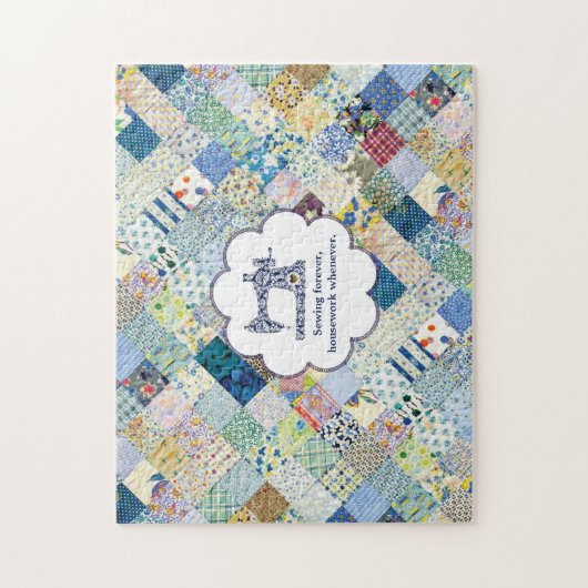 Blue Patchwork Quilt Puzzle (Vertikal)