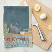 Blue Patchwork Shelf #1 Teeküche Handtuch (Viertel Falte)