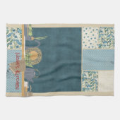 Blue Patchwork Shelf #1 Teeküche Handtuch (Horizontal)