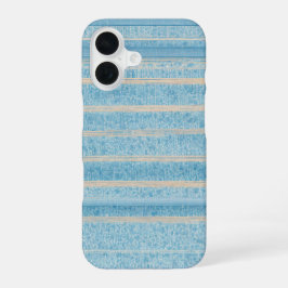 Blue Patchwork Stripe Phone Case iPhone 16 Hülle