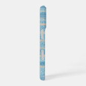 Blue Patchwork Stripe Phone Case iPhone 16 Hülle (Rechte Seite)