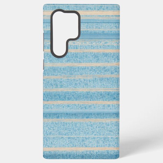 Blue Patchwork Stripe Phone Case Samsung Galaxy Hülle (Rückseite)
