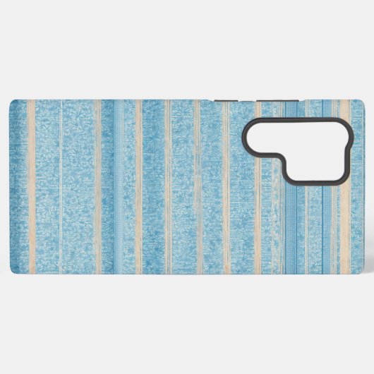 Blue Patchwork Stripe Phone Case Samsung Galaxy Hülle (Rückseite (Horizontal))