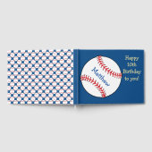 Blue Patriotic Baseball Birthday Sports Guest Book Gästebuch (Voll)
