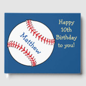 Blue Patriotic Baseball Birthday Sports Guest Book Gästebuch (Vorderseite)