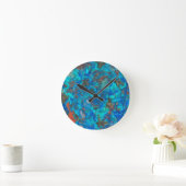 Blue patterised Shattuckite Runde Wanduhr (Zuhause)