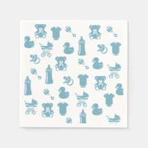 Blue Pattern Baby Dusche