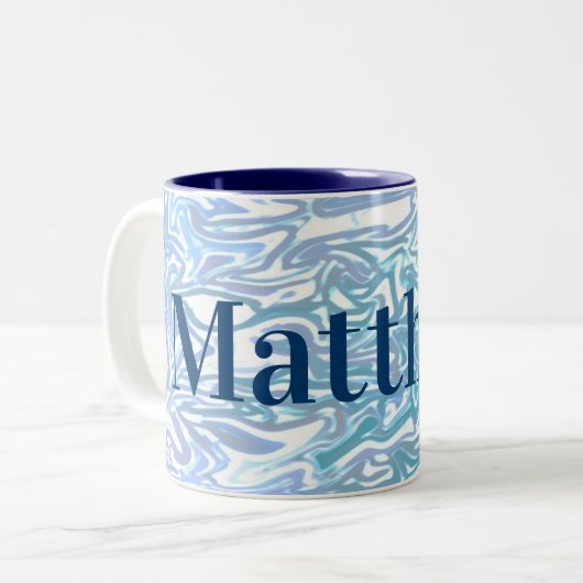 Blue Pattern for Boys with Zweifarbige Tasse (Vorderseite Links)