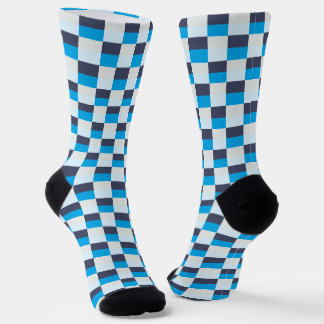 Blue pattern of Gray and Blue Socken