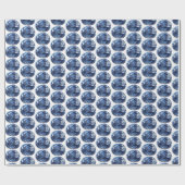 Blue Pattern Sapphire Blue Wrapping Paper Geschenkpapier (Flach)
