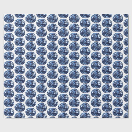 Blue Pattern Sapphire Blue Wrapping Paper Geschenkpapier (Flach)