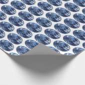Blue Pattern Sapphire Blue Wrapping Paper Geschenkpapier (Ecke)