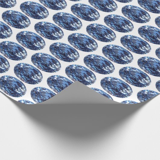 Blue Pattern Sapphire Blue Wrapping Paper Geschenkpapier (Ecke)