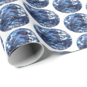 Blue Pattern Sapphire Blue Wrapping Paper Geschenkpapier (Rolleneckpunkt)