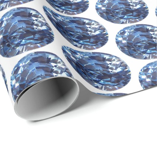 Blue Pattern Sapphire Blue Wrapping Paper Geschenkpapier (Rolleneckpunkt)