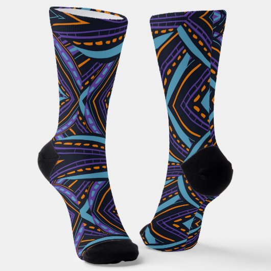 BLUE PATTERN SOCKEN (Gewinkelt)