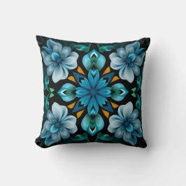 Blue Pattern Throw Pillow Kissen