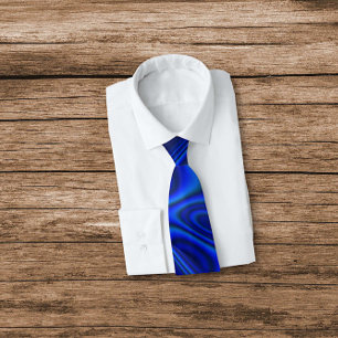 Blue Paua Abalone Muschel Fraktal Abstrakt Krawatte