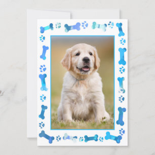 Blue Paw druckt neue Dog Puppy-Dusche Einladung