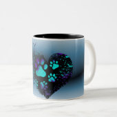 Blue Paw Heart Tasse (VorderseiteRechts)