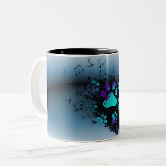 Blue Paw Heart Tasse (Vorderseite Links)