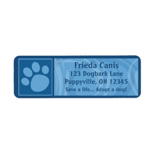 Blue Paw Print Address Labels (Vorne)