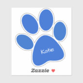 Blue Paw Print Custom Cut Vinyl Sticker (Blatt)