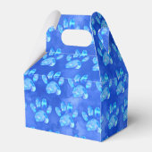 Blue Paw Print Custom Watercolor Geschenkschachtel (Rückseite)