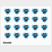 Blue Paw Print Heft Aufkleber mit Name (Blatt)