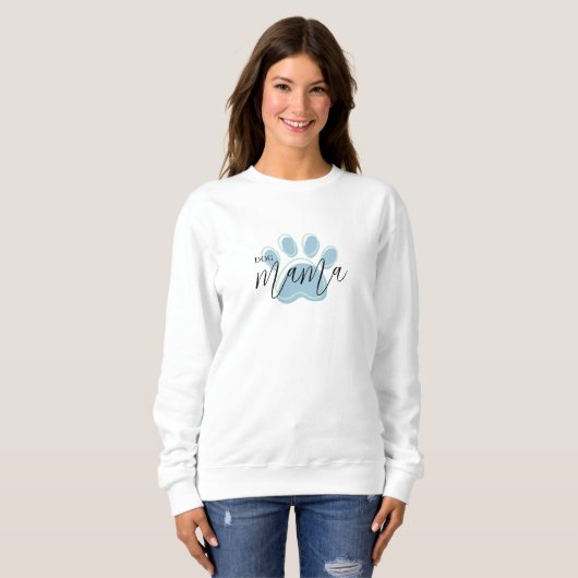 Blue Paw Print Hund Mama Crewneck Sweatshirt (Vorne ganz)